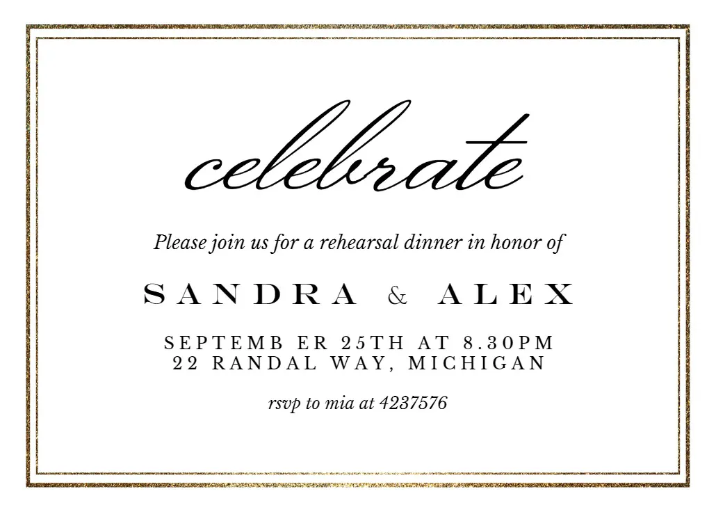 Classy - prova yemeği davetiyesi